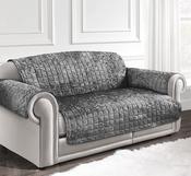 Crushed Velvet Arm Chair/Sofa Cover Silver