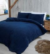 Teddy Fleece Duvet Set Navy