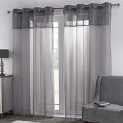 Amelia Voile Curtain Pair Charcoal image
