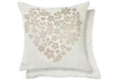 Amor Heart Chenille Cushion Cover Natural