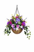 Artificial Hanging Basket Morning Glory 12" image