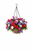 Artificial Hanging Basket Petunia 12"