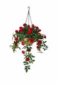 Artificial Hanging Basket Rose 10"
