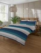 Azure Stripe Duvet Cover Set Teal image