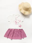 Kids Summer Hat &amp; Dress Butterfly Pink