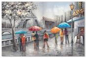 Paris in the Rain Canvas Picture 80x120cm