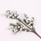 Christmas White Bobble Spray 60cm