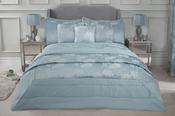 Blossom Embellished Quilted Bedspread Set Duck Egg image
