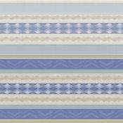 Blue &amp; Beige Striped Geometric Oil cloth - Price by the Metre