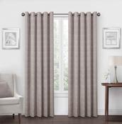 Bobble Chenille Eyelet Ready Made Curtain Pair - Natural-46x54" (117x137cm)  image