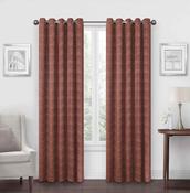 Bobble Chenille Eyelet Ready Made Curtain Pair - Rust-46x54" (117x137cm)  image