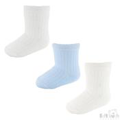 3 Pack Baby Socks Blue &amp; Cream  image