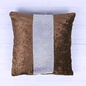 2 Pack Chocolate Crush Velvet Diamante Cushion Cover 