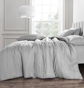 Calais Grey Crinkle Duvet Cover Set by Velosso image