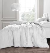 Calais White Crinkle Duvet Cover Set by Velosso