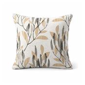 Leaf Ochre Jacquard Cushion Covers 18x18''