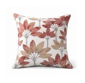 Floral Terracotta Jacquard Cushion Covers 18x18''