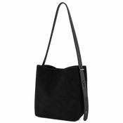 Suede Black Bucket Bag by Gessy