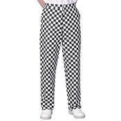Black &amp; White Large Check Chef Trousers