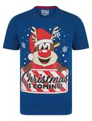 Christmas is coming T-shirt Blue-Small image