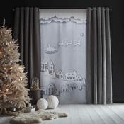 Santa's Rooftop Christmas Curtain Panel by Catherine Lansfield 46x90" image
