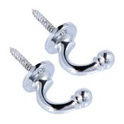 Pack Of 2 Ball Curtain Tie Back Hooks - Nickel