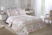 Cotswold Quilted Patchwork Bedspread Set Pink