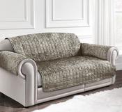 Crushed Velvet Arm Chair/Sofa Cover Natural image