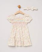 Baby Girl 100% Cotton Floral Dress Set Cream-9-12 Months image