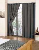 Cali Charcoal Blackout Eyelet Readymade Curtains image