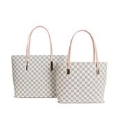 Set of 2 Tote Bag Shoulder Bag Beige by Gessy