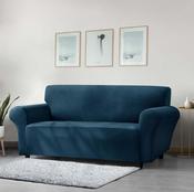 Faux Mink Velvet Sofa Cover Teal-1 Seater