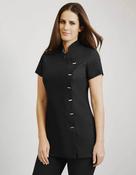Women's Asymmetrical Jasmine Beautician Tunic - Black