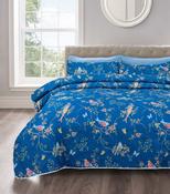 Floral Birds Navy Bedspread Set by Velosso image