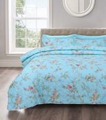 Floral Birds Duck Egg Bedspread Set by Velosso