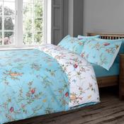 Floral Birds Duck Egg Duvet Cover Set by Velosso image
