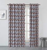 Genoa Fully Lined Geometric Eyelet Curtains Terracotta-46x54" (117x137cm)  image