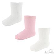 3 Pack Baby Socks Pink &amp; Cream 
