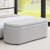 Grey Fabric Ottoman Storage Bench