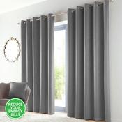 Kerry Thermal Triple Weave Curtains Eyelet Charcoal image