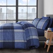 Hamilton Check Duvet Cover Set Blue by Velosso-Single