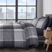 Hamilton Check Duvet Cover Set Grey by Velosso-Single