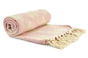Hearts Recycled 100% Cotton Throw Blush