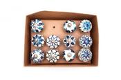 Door Knob Blue &amp; White Assorted Designs