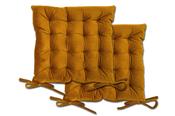 Luxurious Velvet Holland Ochre Seat Pad