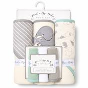 Hooded Towel Set White by Rock-A-Bye Baby