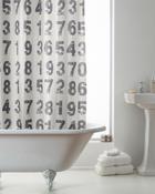 Hookless Shower Curtain Numbers by Country Club
