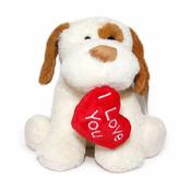 I Love You Floppy Dog Cream 25cm