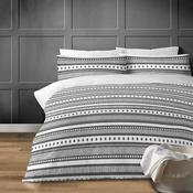 Ikat Stripe Duvet Cover Set Grey image