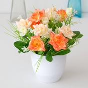 Artificial Flower Rosebud &amp; Daisy Grave Pot image